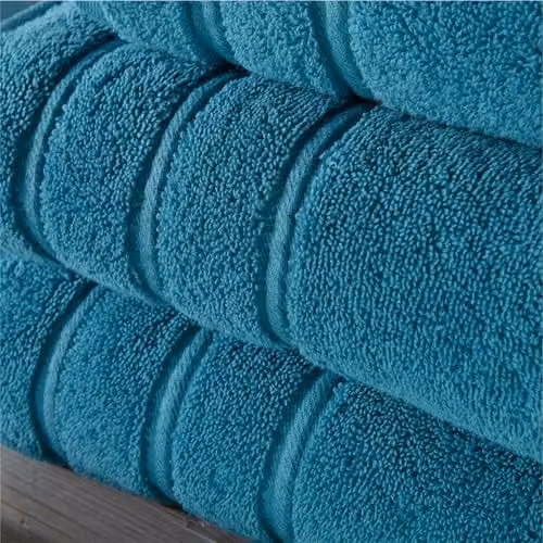 Christy Antalya 4 Piece Luxury Turkish Cotton Towel Set in Blue and Petrol, 600GSM – 3