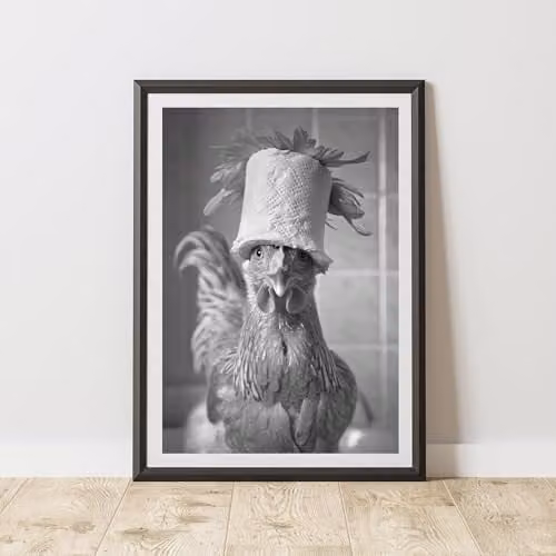 60 Second Makeover Chicken Toilet Roll Animal Print Paper Poster, A3