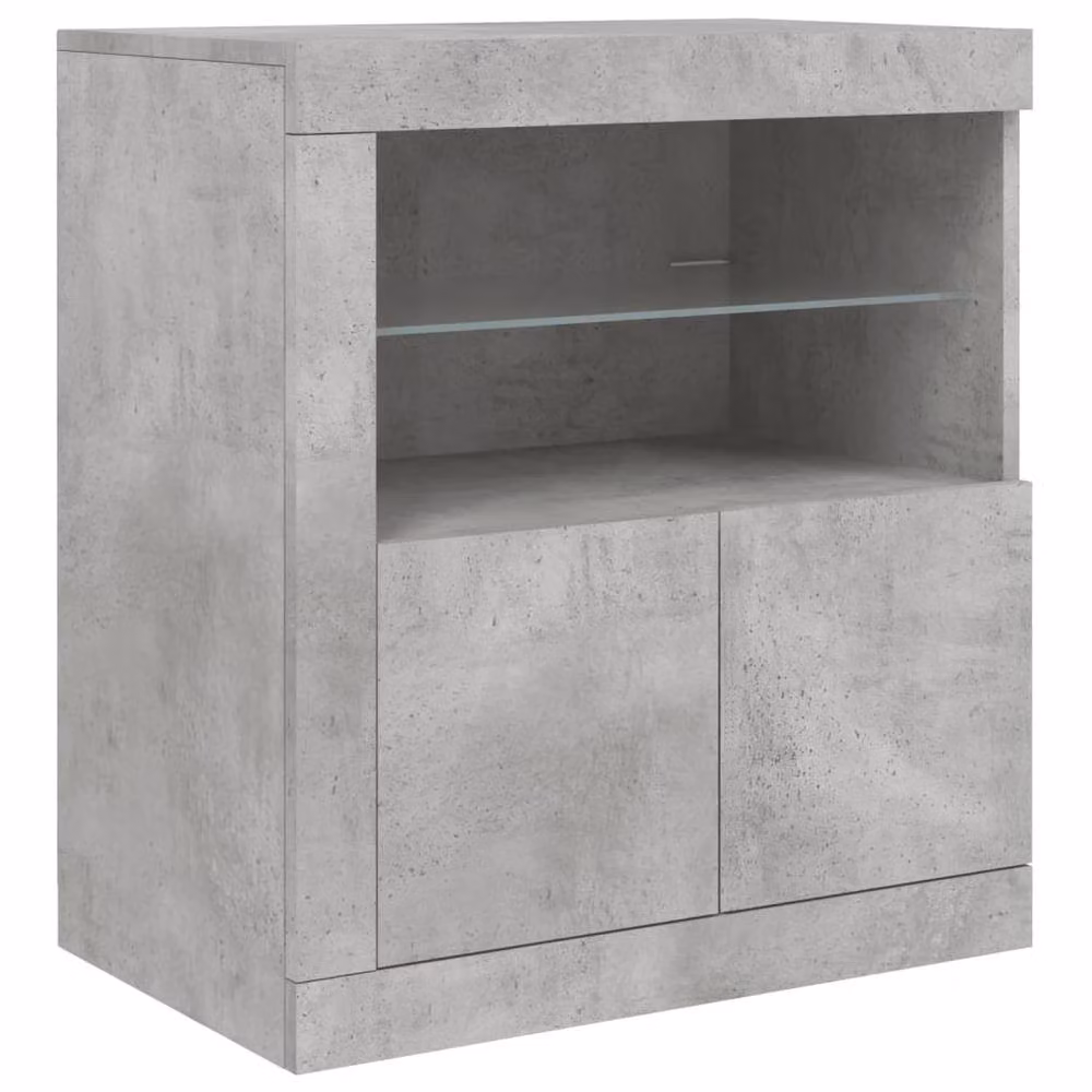 Berkfield Home Modern Sideboard with Integrated LED Lights in Concrete Grey, W: 181.5 cm, D: 37 cm, H: 67 cm – 4