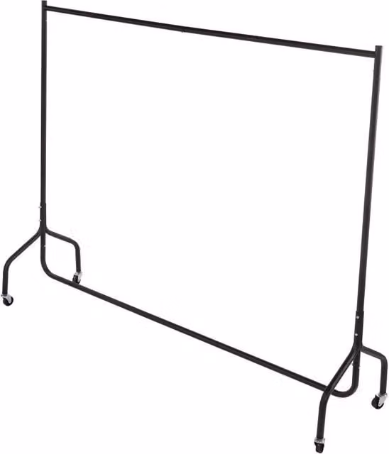 Oypla All Metal Super Heavy Duty Continuous Linear Garment Clothes Rail in Matt Black, W: 182.88 cm
