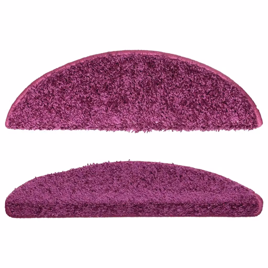 Berkfield Home Self-Adhesive Carpet Stair Treads, 15 Pieces, Purple, W: 56 cm, D: 17 cm, H: 3 cm – 3