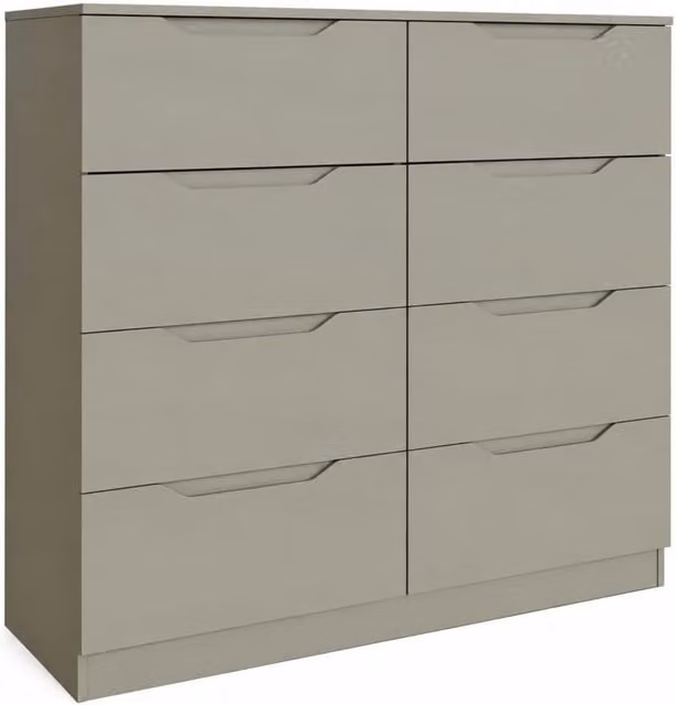 Underfoot Modern 8 Drawer Chest of Drawers in Sage Green Oak Finish