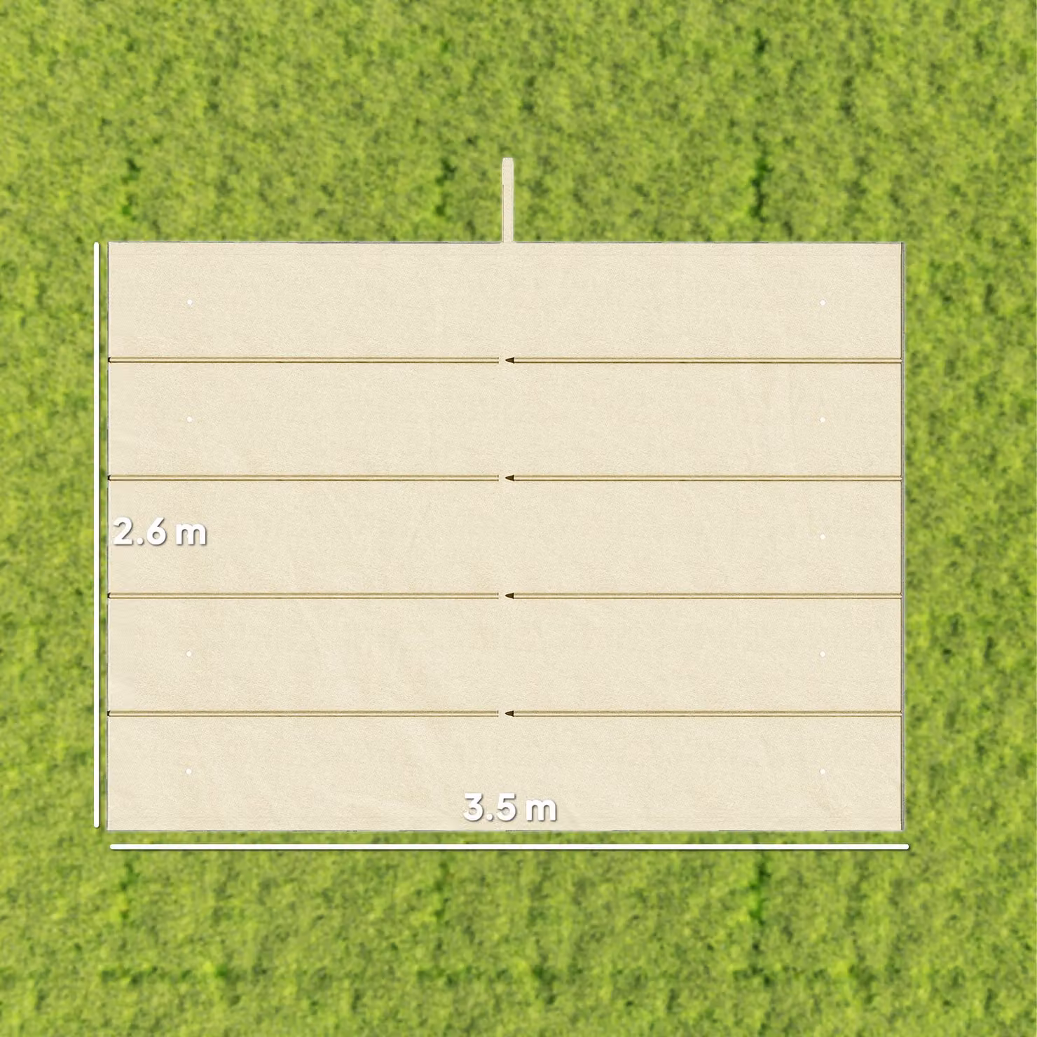 Outsunny Retractable Pergola Shade Cover Replacement Canopy in Cream White, W 400 cm x D 260 cm – 3