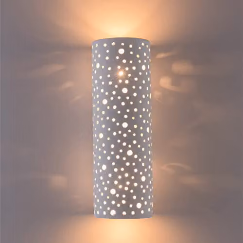 Harper Living White Ceramic Cylinder Wall Light with Up and Down Lighting – 3