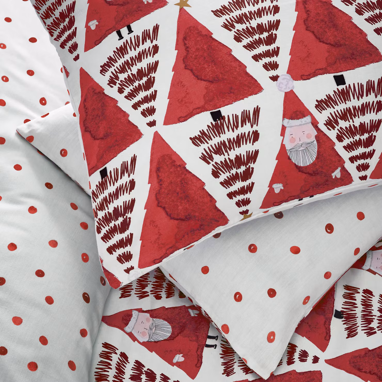 Furn Hide and Seek Santa Reversible Christmas Duvet Cover and Pillowcase Set in Red and Green, Small Single – 2