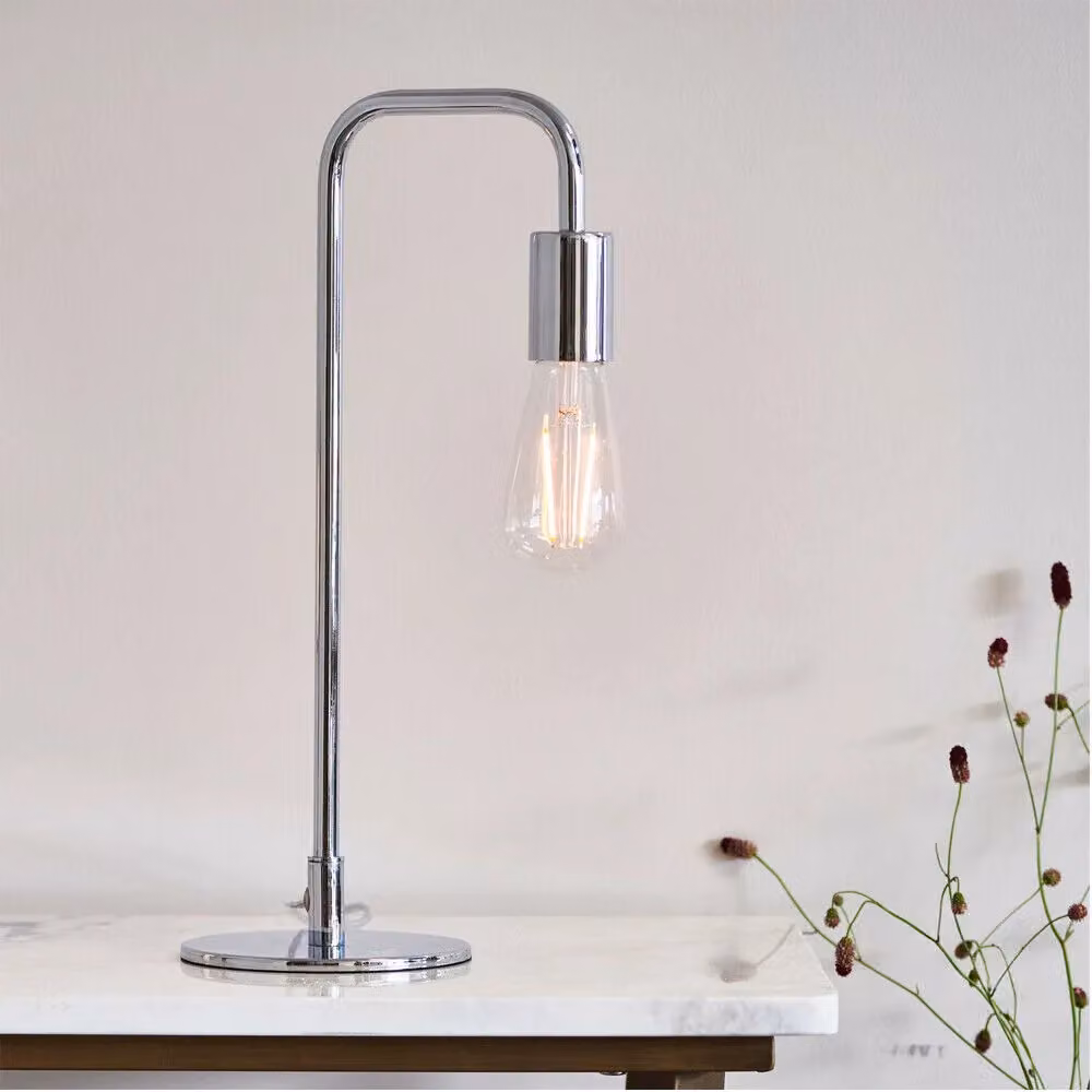 Loops Modern Hangman Table Lamp in Chrome and Multicolour Glass – 2
