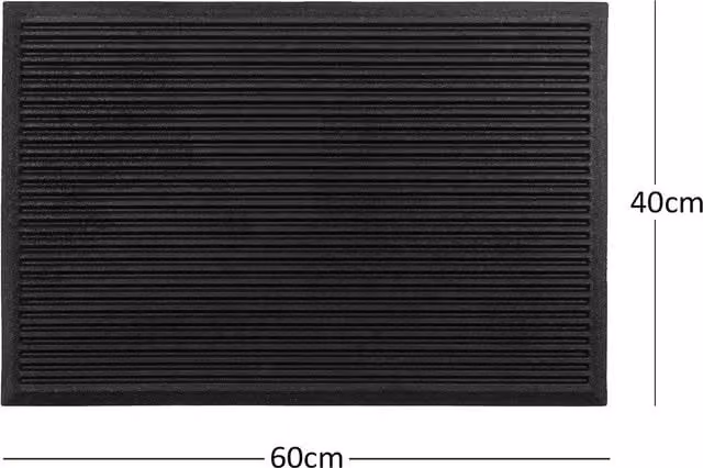 Nicoman Modern Striped Weatherproof Outdoor Entrance Door Mat, Black, W/D: 60 x 40 cm