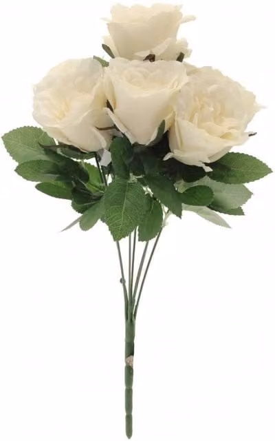 KDMD Eden Rose Bunch Cream White Artificial Flowers