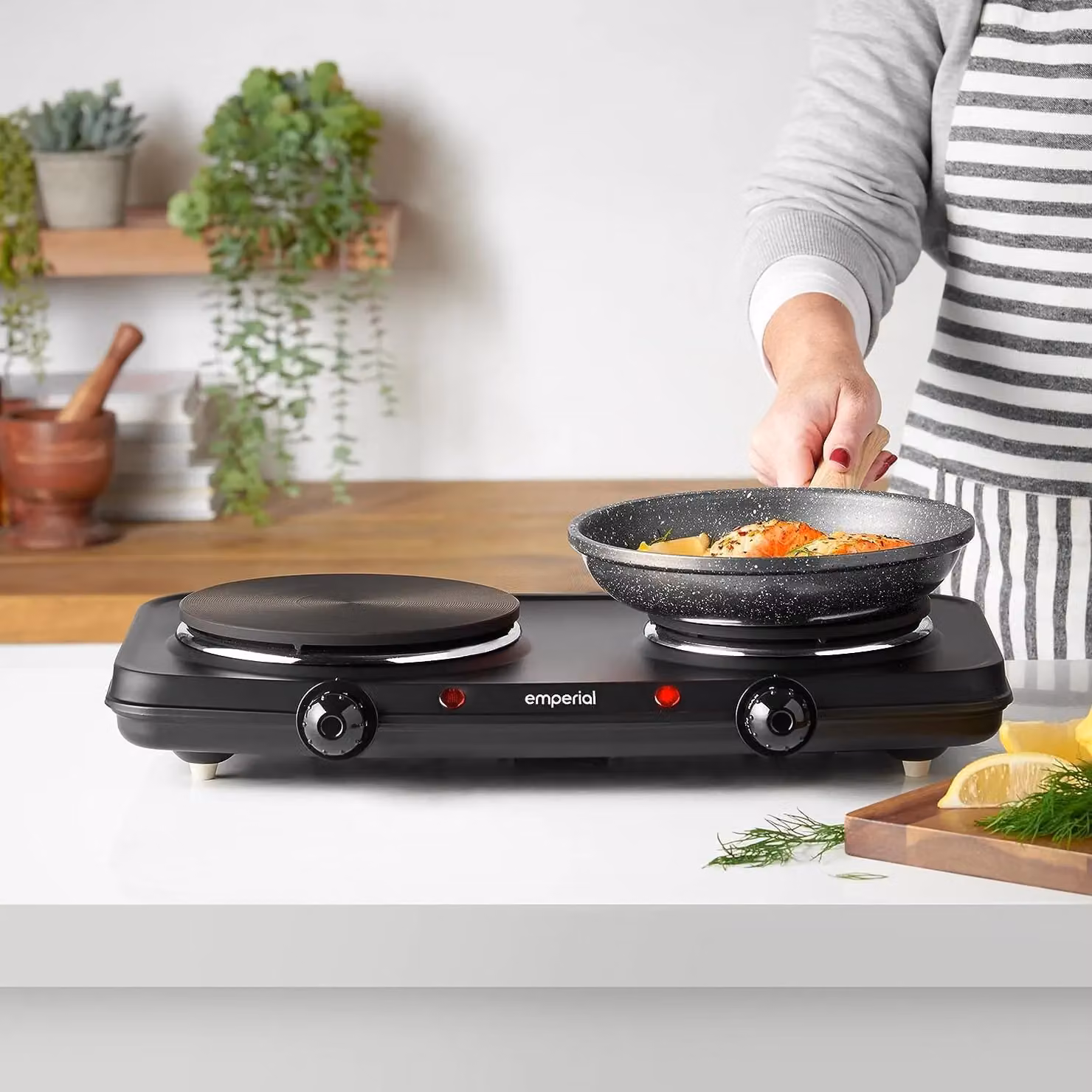 Emperial Double Electric Hot Plate Portable Table Top Cooker, 2250W, Black – 2
