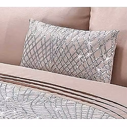 Rapport Home Glamour Sequin Filled Rectangular Cushion, Pink, W: 50 cm, H: 30 cm, D: 30 cm