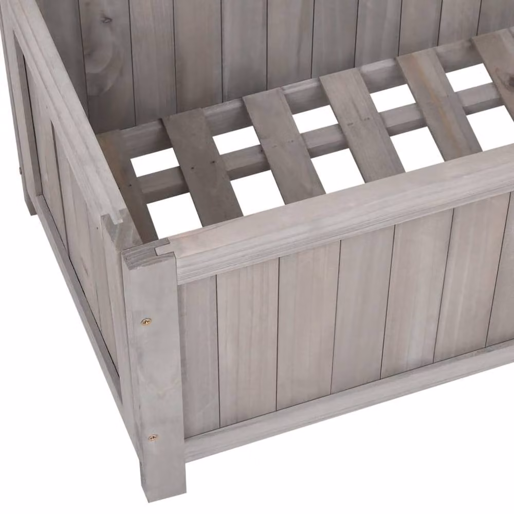 Berkfield Home Grey Garden Trellis Planter in Solid Firwood, W/D/H: 70 x 30 x 135 cm – 3