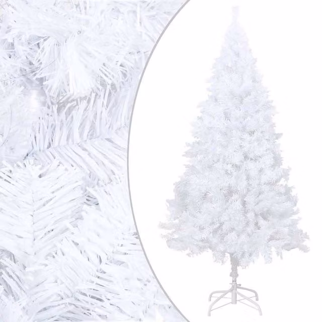 Berkfield Home Pre-lit Artificial Christmas Tree with Ball Set, White, Height: 150 cm