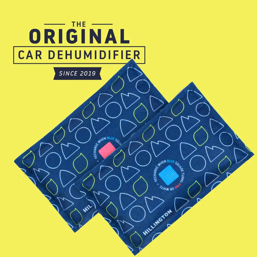 Hillington Reusable Car Dehumidifier Bags, 2-Pack Blue Moisture Absorbers – 2