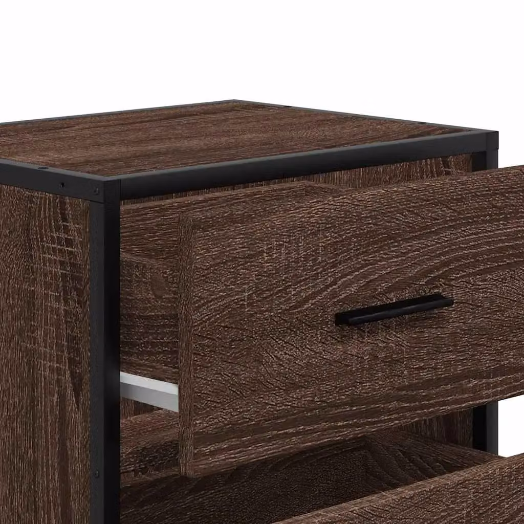 Berkfield Home Wall-mounted Bedside Cabinets, 2 Pack, Brown Oak, W: 40 cm, D: 31 cm, H: 39.5 cm – 6