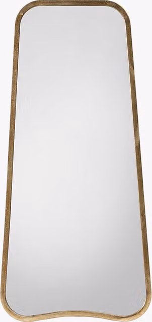 Perch & Parrow Ari Modern Rectangular Metal Standing Mirror in Gold