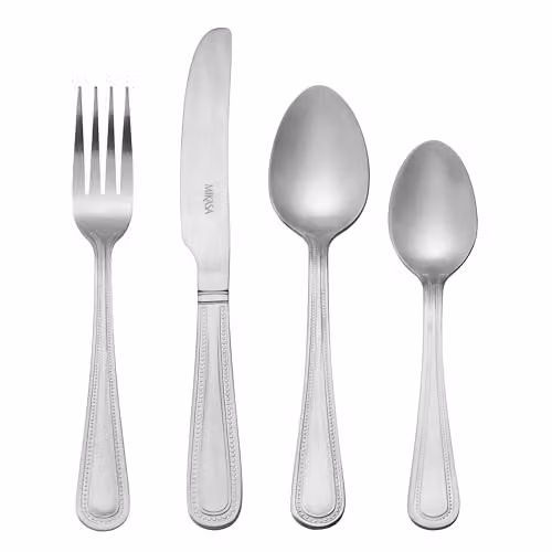 Mikasa Portobello 16 Piece Silver Stainless Steel Cutlery Set with Gift Box