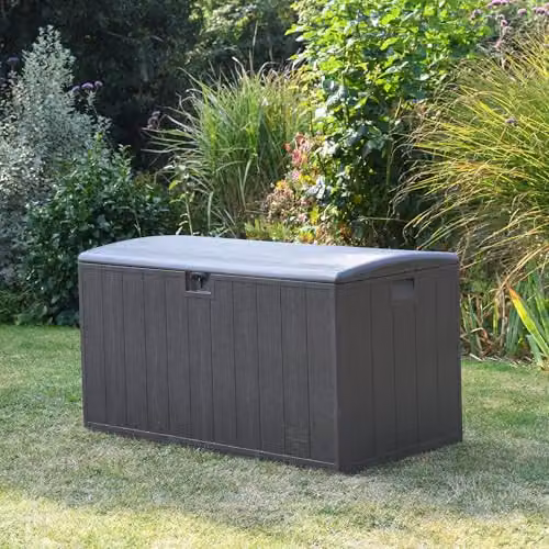 Garden Gear Brown Wood-Effect Plastic Garden Storage Box (492 Litre) – 2