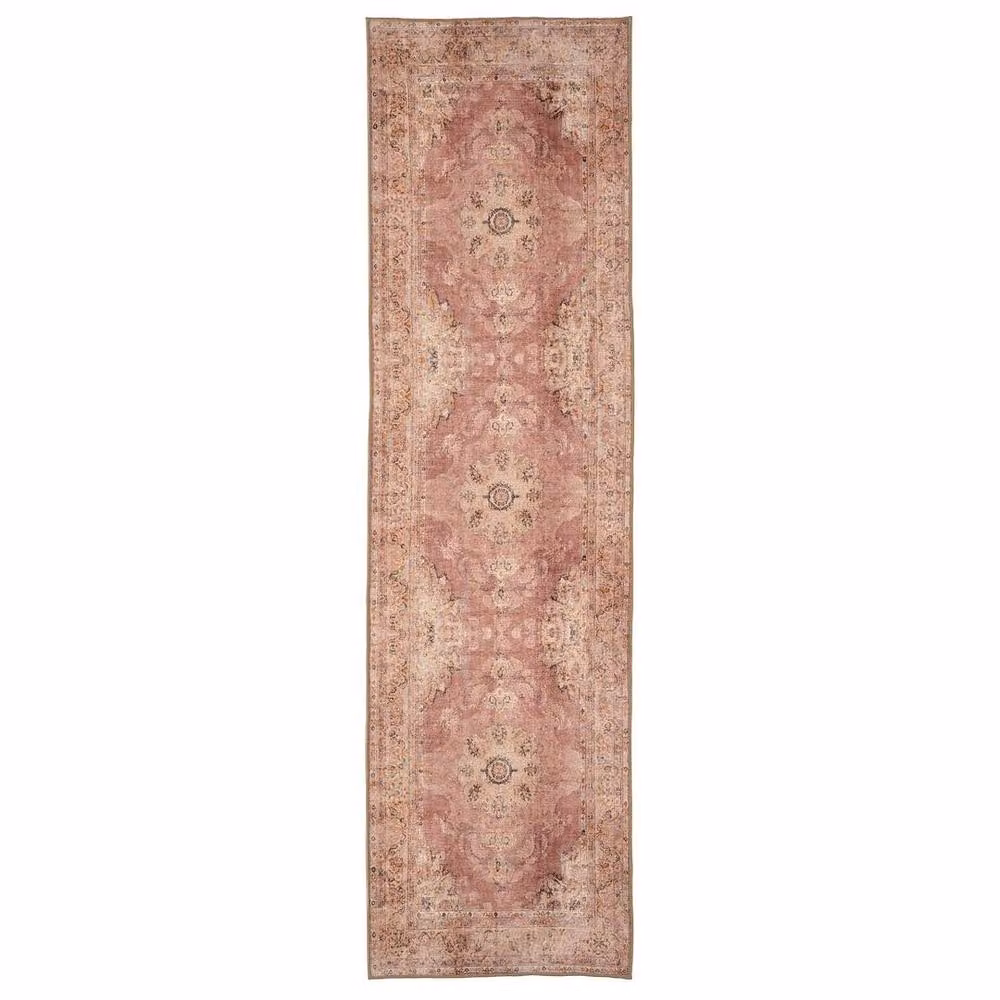 Kukoon Pastel Pink Boho Distressed Cotton Chenille Area Rug W: 120 cm, D: 170 cm – 4