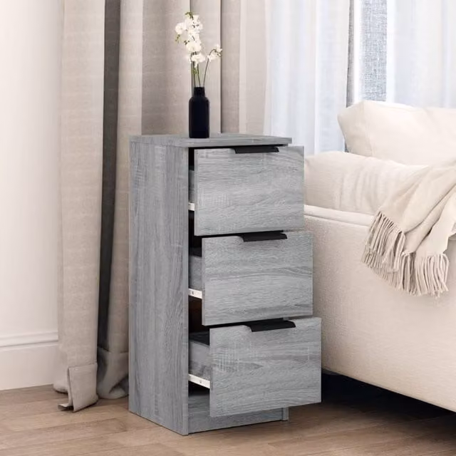 Berkfield Home Grey Sonoma Sideboard in Matt Engineered Wood W/D/H: 30 x 30 x 70 cm