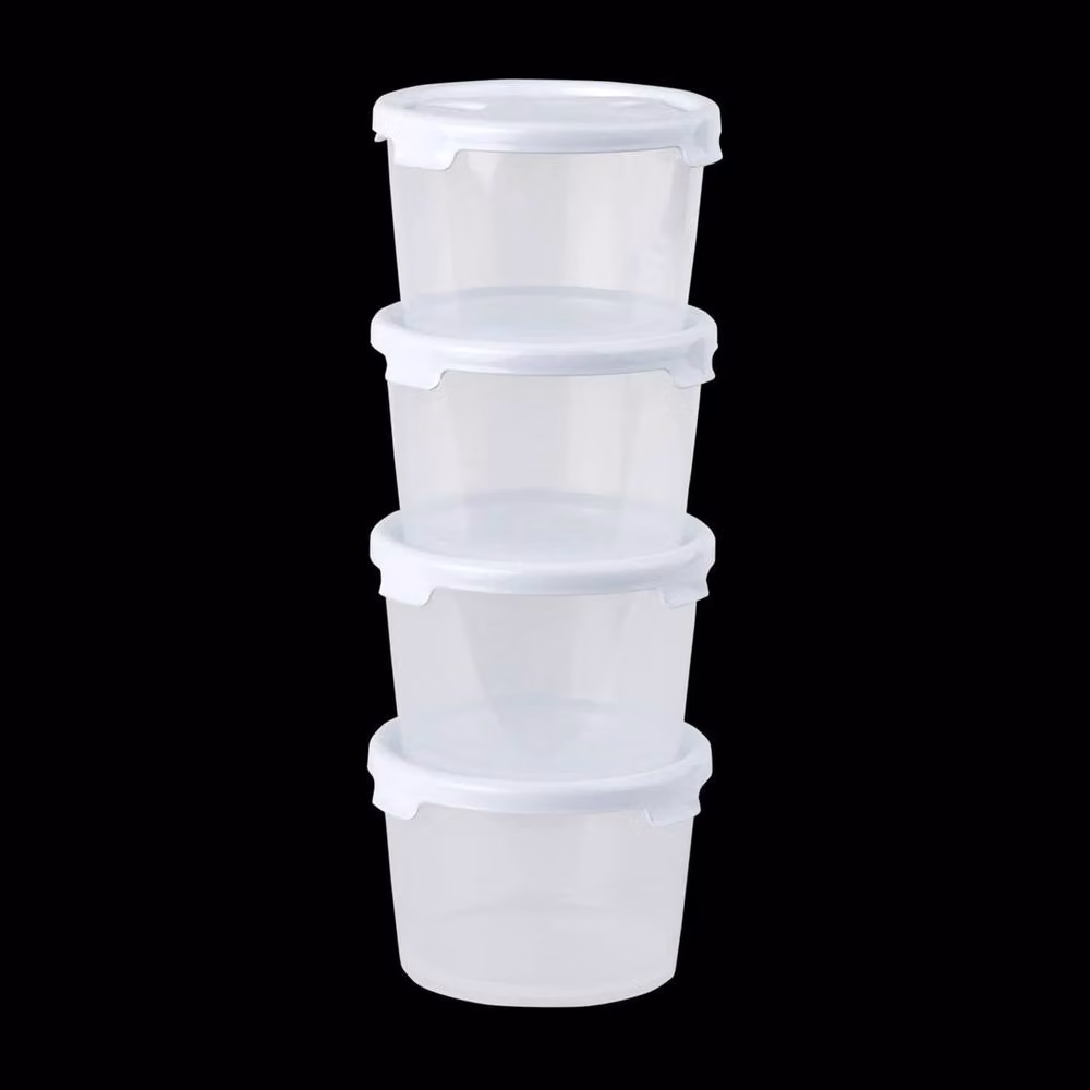 PAWNORA 4 Pack 300ml Transparent Plastic Snack Pots with Snap Lids – 2