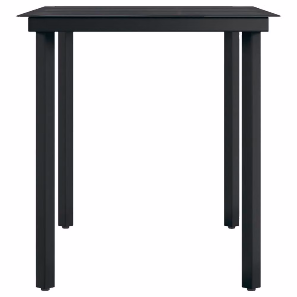 Berkfield Home Garden Dining Table in Black Steel and Glass, W/D/H: 140 x 70 x 74 cm – 2