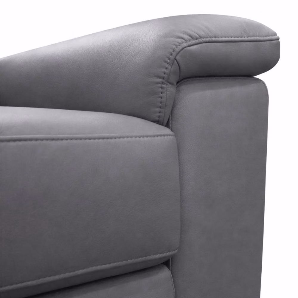 Aspire Marlowe Real Leather Power Recliner 3+1+1 Sofa Set with USB Charging in Grey – 4