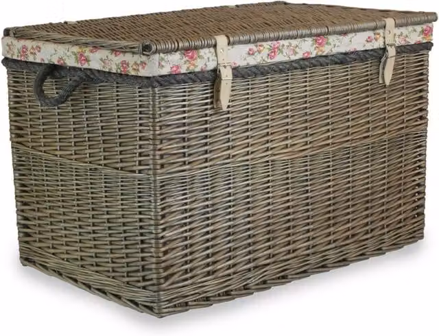 Large Red Wicker Hamper Storage Basket with Handles – 1