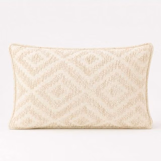KDMD Neutral Geo Classic Cushion Cover in Cream Cotton, W/D/H: 50 x 30 x 30 cm – 1