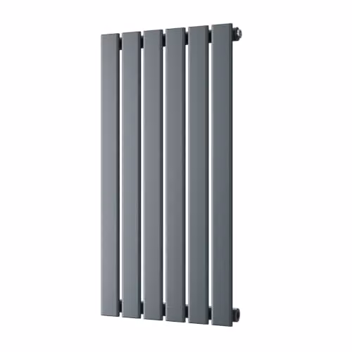 Typhoon Anthracite Flat Tube Horizontal Designer Radiator, W: 40.8 cm, H: 80 cm – 2