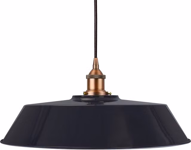 SE Home Chancery Large Suspended Pendant Light in Blue and Matt Antique Copper