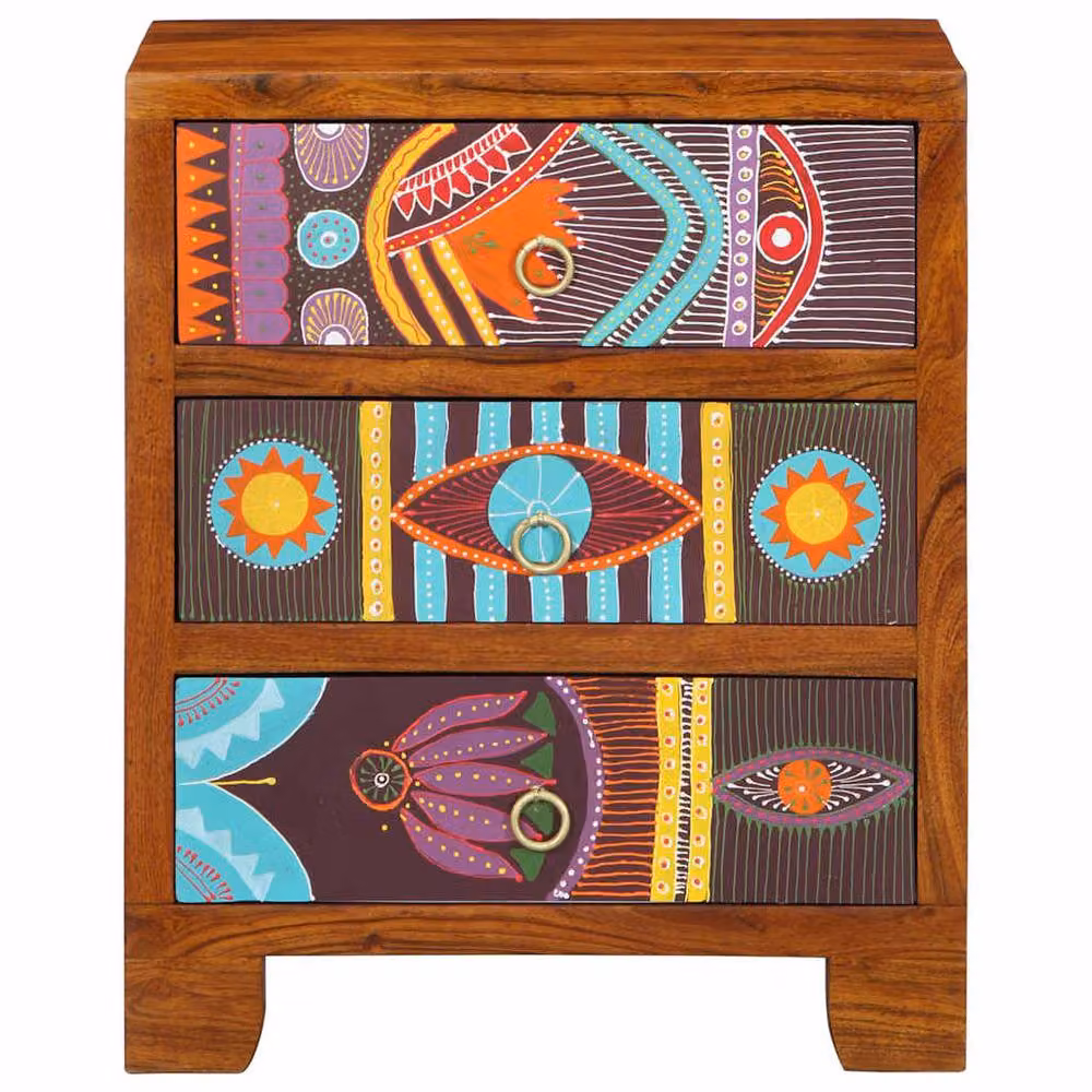 Berkfield Home Multicolour Acacia Wood Sideboard, W/D/H: 50 x 35 x 60 cm – 2