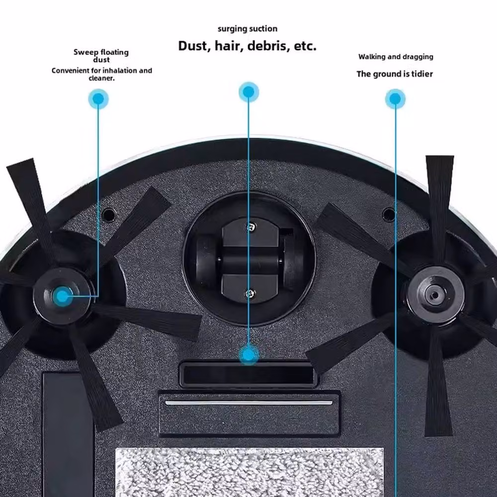 Ventryn Silent Robot Vacuum Mop with Obstacle Avoidance for Tile Floors, Black – 4