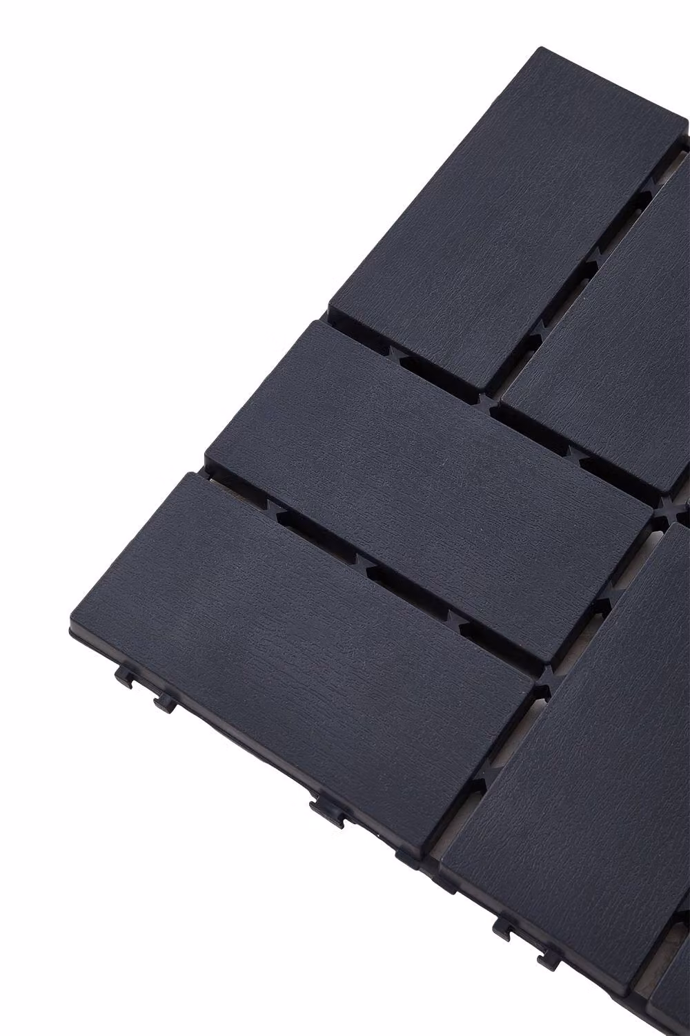 Living and Home 10-Piece Plastic Mosaic Parquet Effect Interlocking Floor Deck Tiles in Anthracite Grey – 5