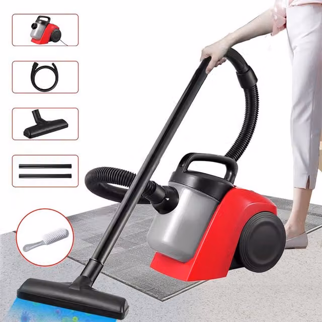 SPETLEK Bagless Cylinder Vacuum Cleaner 1000W with HEPA Filter in Red and Black