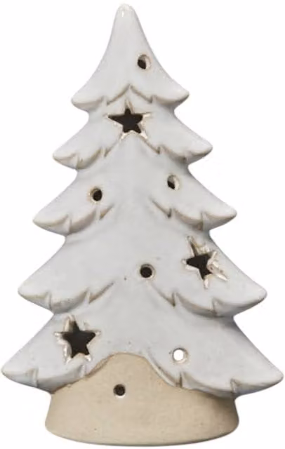 Four Candle Ceramic Tree Tealight Holder in White
