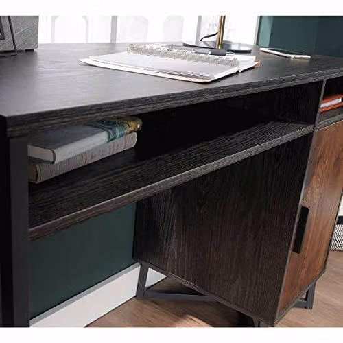Teknik Canyon Lane Industrial Writing Desk in Brown Oak and Walnut – 3