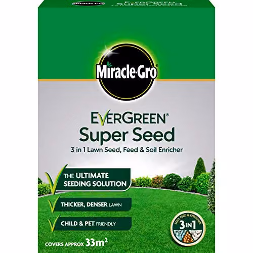 Miracle-Gro EverGreen Super Seed 3-in-1 Lawn Seed, Feed and Soil Enricher, 1 kg – 1