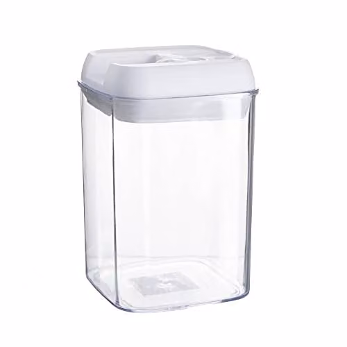 Argon Tableware Airtight Plastic Food Storage Container with Flip Lock Lid, White, 800ml