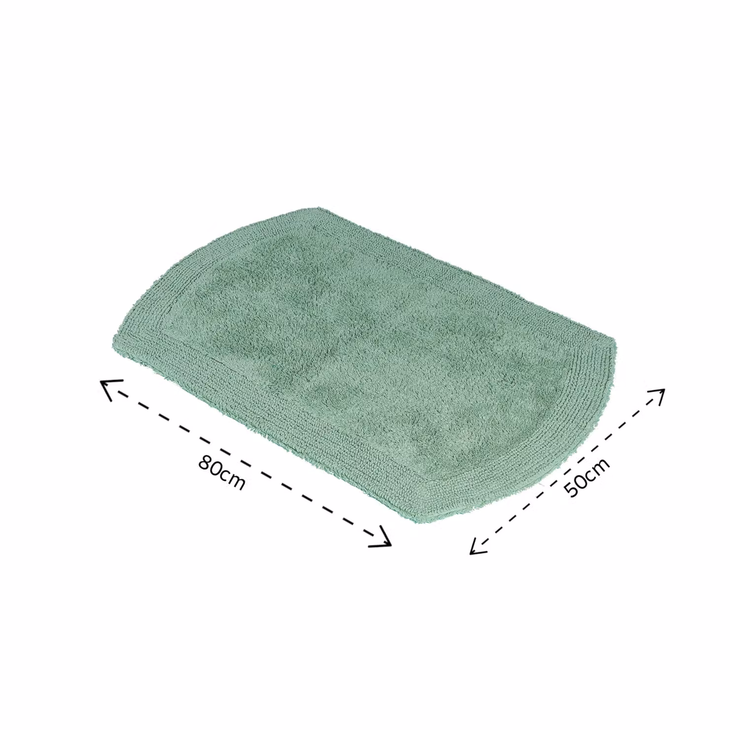 Showerdrape Ultra 100% Cotton Reversible Bath Mat, W/D: 80 x 50 cm, Green/Grey/White – 2