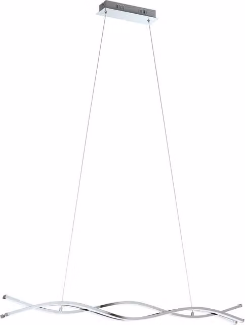 Loops Suspended Pendant Light in Chrome and White with Included LED Bulbs