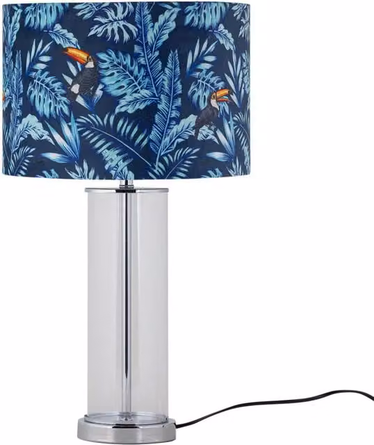 First Choice Lighting Aura Chrome Table Lamp with Silver Glass Shade – 1