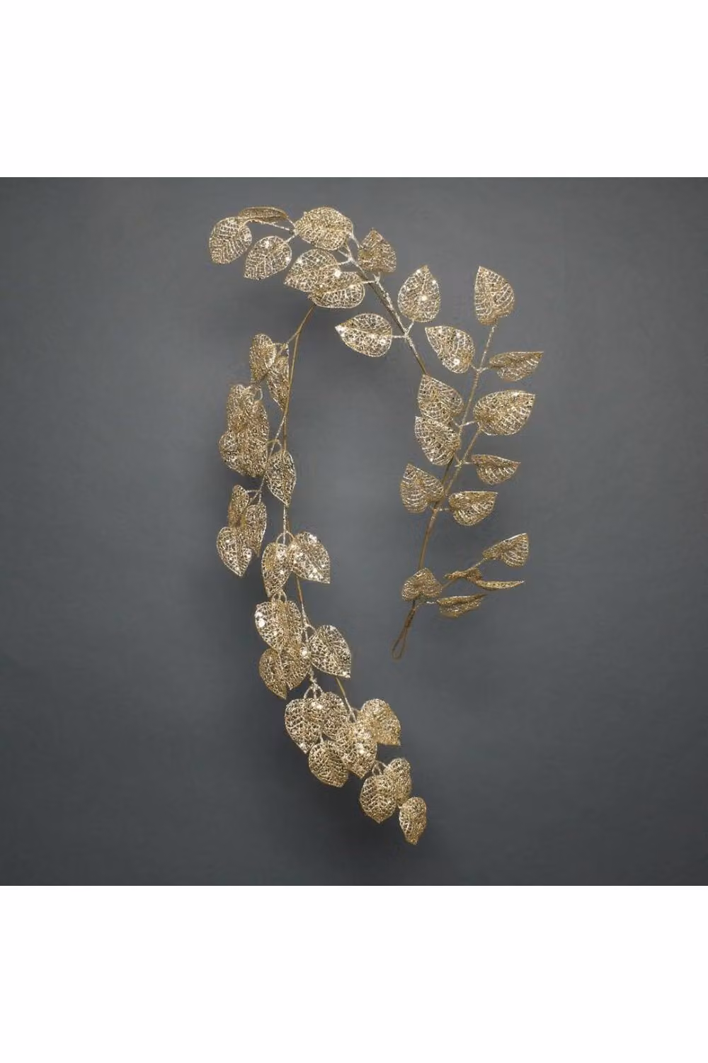 KDMD Gold Glitter Leaf Garland 150cm – 2