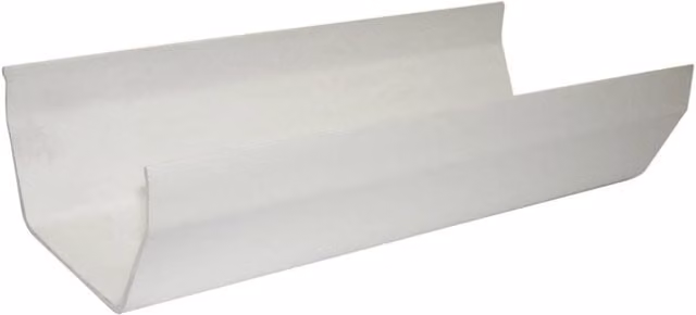 FloPlast 114mm Square Gutter, 2 Metre, White and Grey