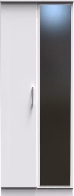 Ready Assembled 2 U Cornwall Tall 2 Door Mirrored Wardrobe in White