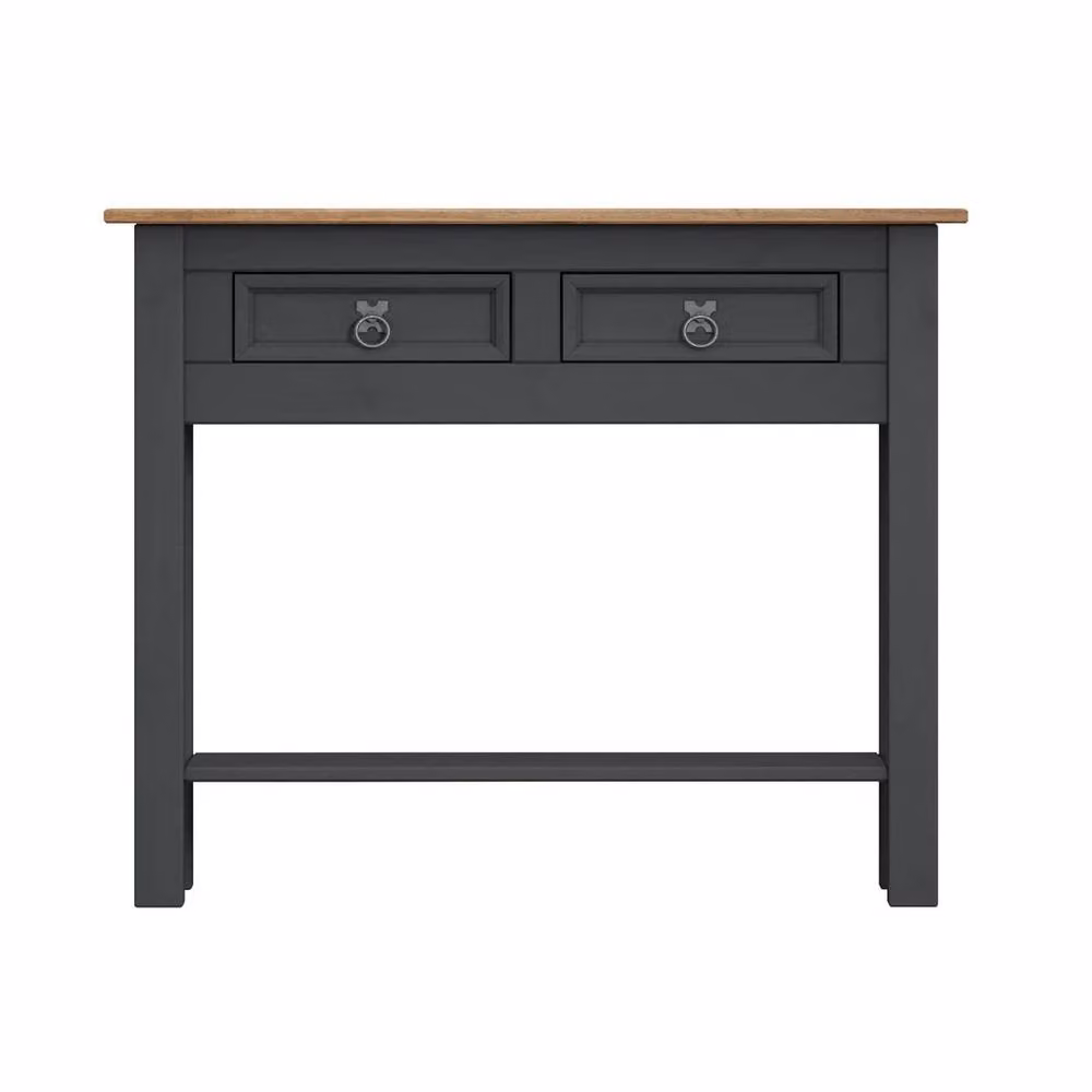 SPETLEK Modern Grey Solid Pine Wood Console Table with 2 Drawers – 2