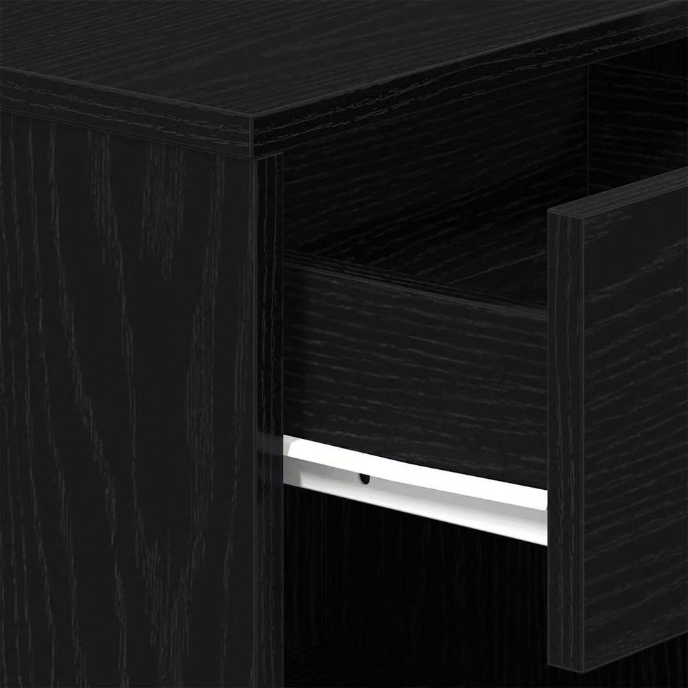 Berkfield Home Durable Bedside Cabinets with Drawer, 2 Pack, Black, W: 39 cm, D: 28 cm, H: 41 cm – 6