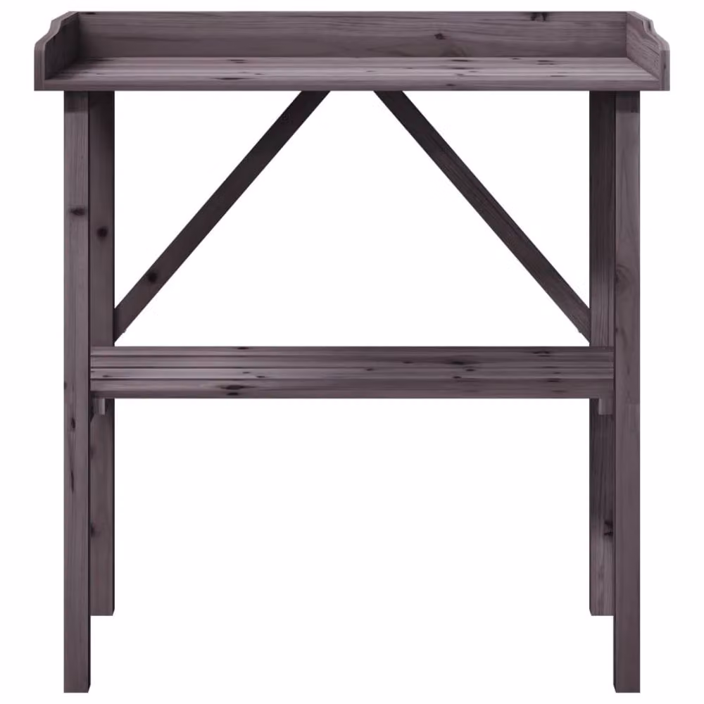 Berkfield Home Grey Wood Plant Table with Shelf, W/D/H: 78 x 38 x 82.5 cm – 4