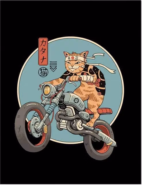 Vincent Trinidad Catana Motorcycle Graphic Paper Poster in Black
