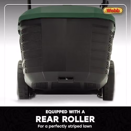 Webb Supreme WEER33RR Electric Rotary Lawnmower with Rear Roller, 33cm Cutting Width, 1200W Motor and 30L Collection Bag, Green – 6