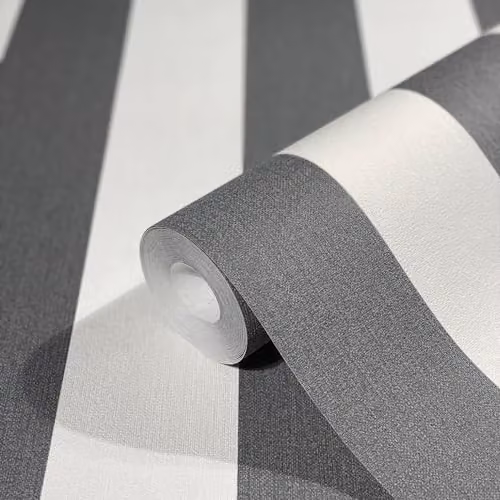 Galerie 82259 Industrial Effects White and Anthracite Striped Non-Woven Wallpaper – 3